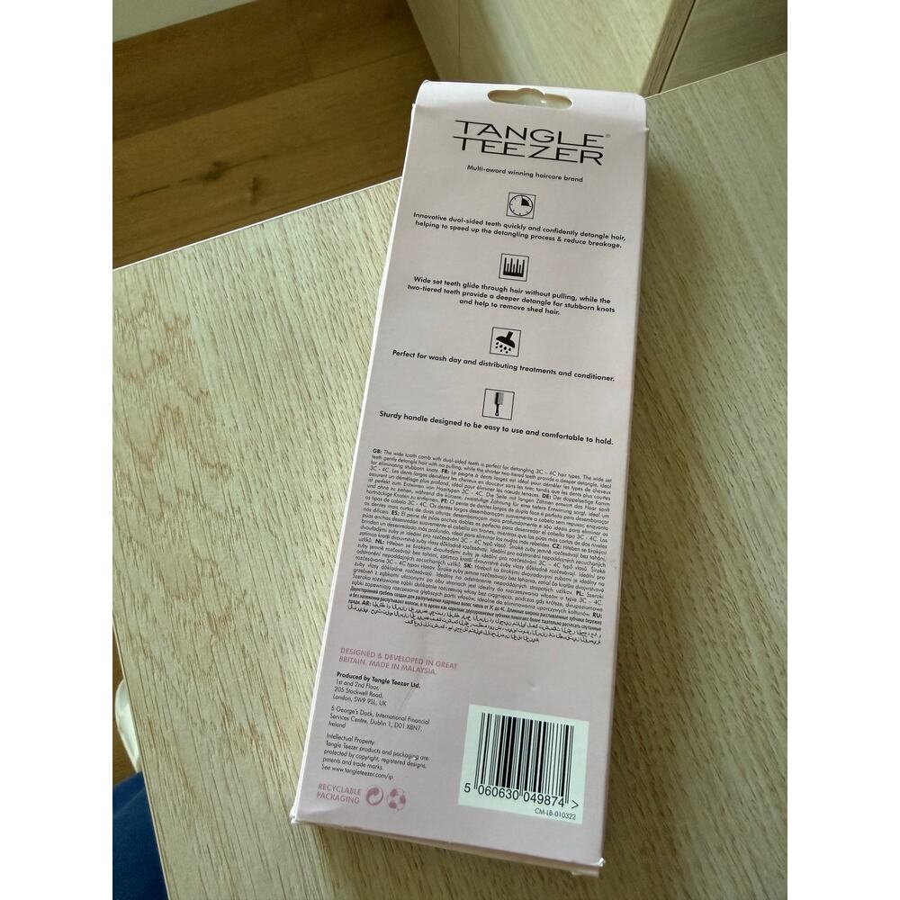 $15 Tangle Teezer Wide Tooth Comb Dual Sided Detangling 3C 4C Hair New Sealed - Picture 4 of 4